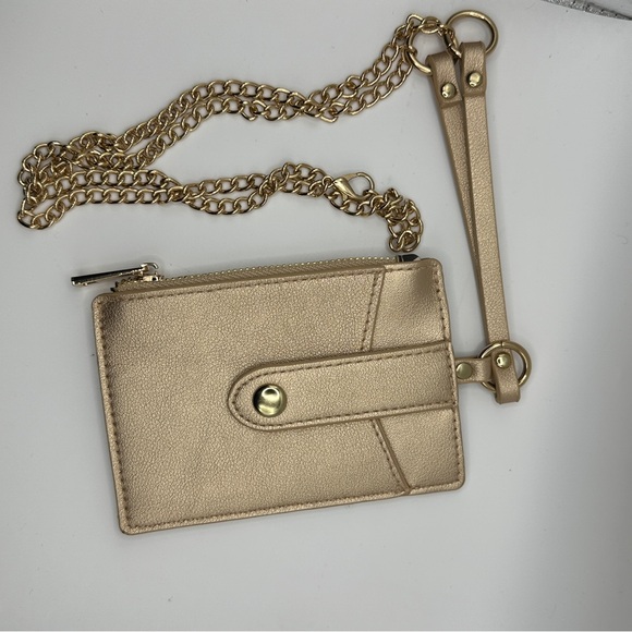 Chicos Handbags - Chico’s Gold Chain Lanyard Wallet with Strap like new